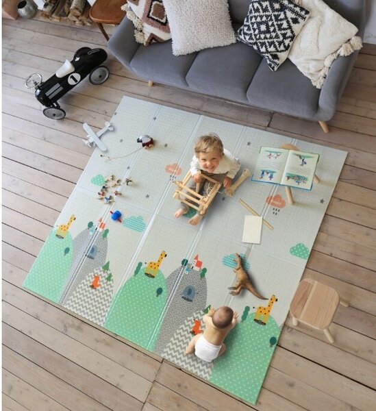 Vaikiškas žaidimų kilimėlis, sulankstomas kilimėlis, dvipusis kilimėlis  180x203 kaina | pigu.lt