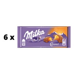 Pieninis šokoladas iš Alpių pieno Milka, su karamelės įdaru, 100 g x 6 vnt. kaina ir informacija | Saldumynai | pigu.lt