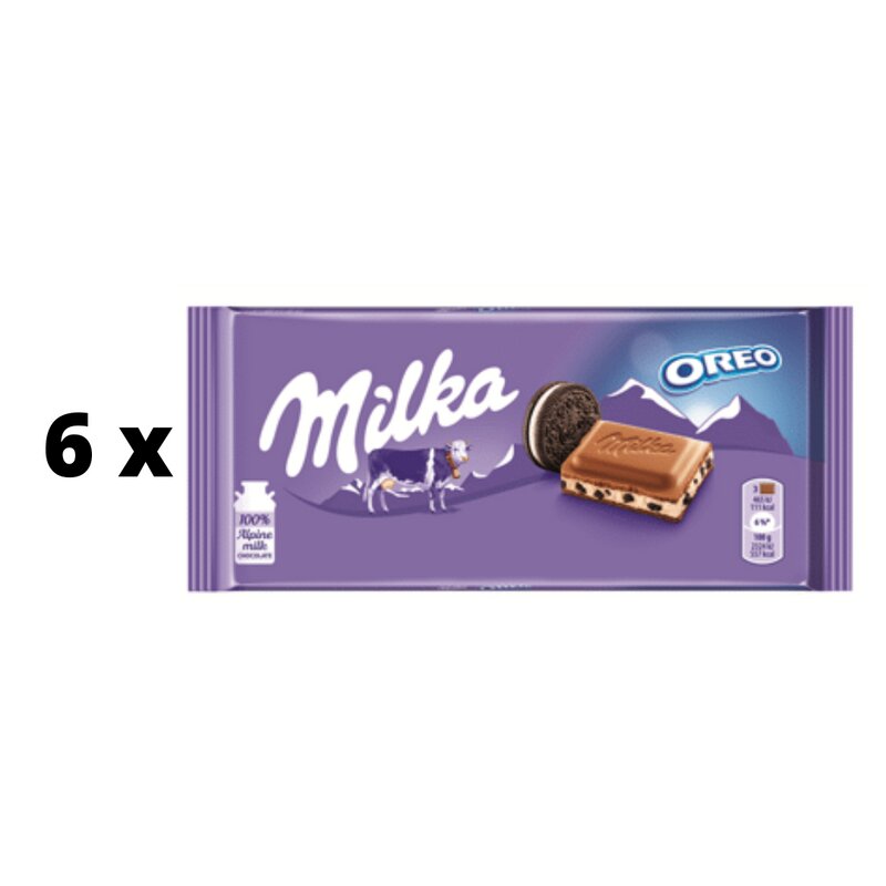 Šokoladas Milka Oreo, 100 g x 6 vnt. kaina ir informacija | Saldumynai | pigu.lt
