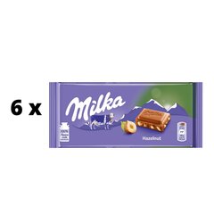 Šokoladas Milka, su skaldytais lazdyno riešutais, 100 g x 6 vnt. kaina ir informacija | Saldumynai | pigu.lt