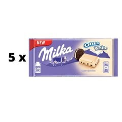 Šokoladas Milka Oreo White, 100g x 5 vnt. kaina ir informacija | Saldumynai | pigu.lt