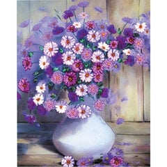Tapyba pagal skaičius Violetinės gėlės, 40x50, C 89657 kaina ir informacija | Tapyba pagal skaičius | pigu.lt