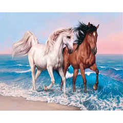 Картина по номерам "Две лошади", 40x50, C 89659 цена и информация | Набор для рисования по номерам | pigu.lt