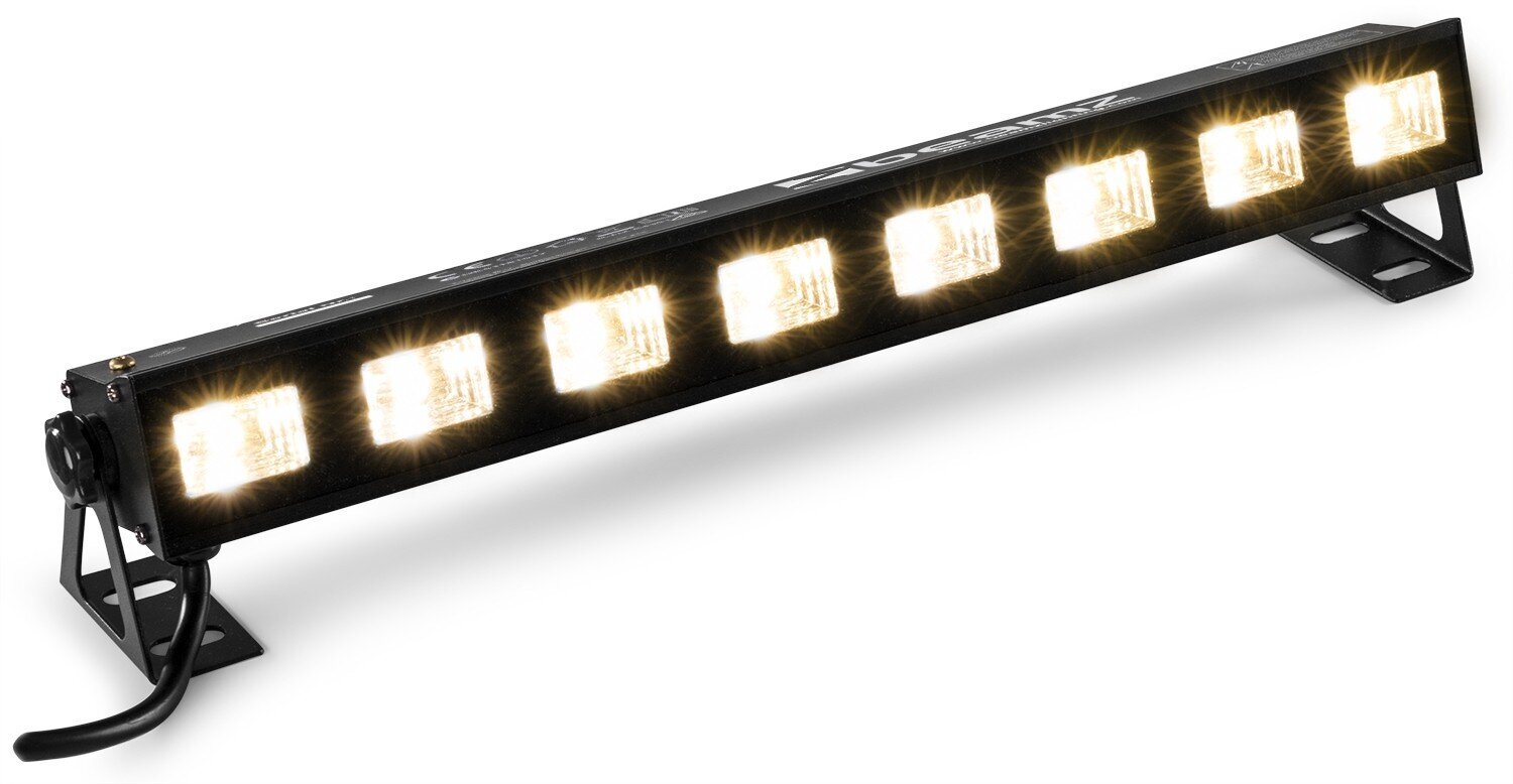 beamZ BUVW83 BAR 8x 3W UV/Baltas 2-in-1 LED kaina ir informacija | Dekoracijos šventėms | pigu.lt