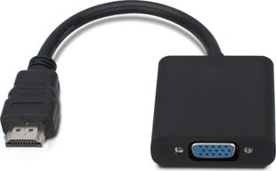 Adapter AV MicroConnect HDMI - D-Sub (VGA) czarny (HDMVGA1B) цена и информация | Адаптеры, USB-разветвители | pigu.lt