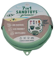Smėlio žaislų rinkinys Schildkrot 7in1, žalias kaina ir informacija | Vandens, smėlio ir paplūdimio žaislai | pigu.lt
