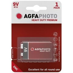 Элементы хлорид цинка 9В AgfaPhoto цена и информация | Батарейки | pigu.lt