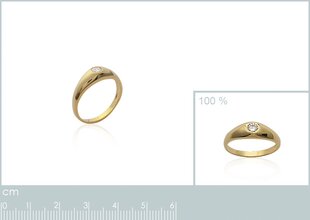 Кольцо с золотым покрытием 750°,  ⌀ 16.5, произведено во Франции цена и информация | Кольца | pigu.lt