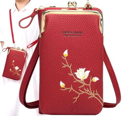 Маленькая женская сумочка-кошелек Т14, красная цена и информация | Женская сумка Bugatti | pigu.lt