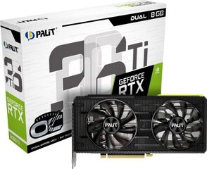 Palit GeForce RTX 3060 Ti Dual 8ГБ GDDR6 LHR (NE6306T019P2-190AD) цена и информация | Видеокарты (GPU) | pigu.lt