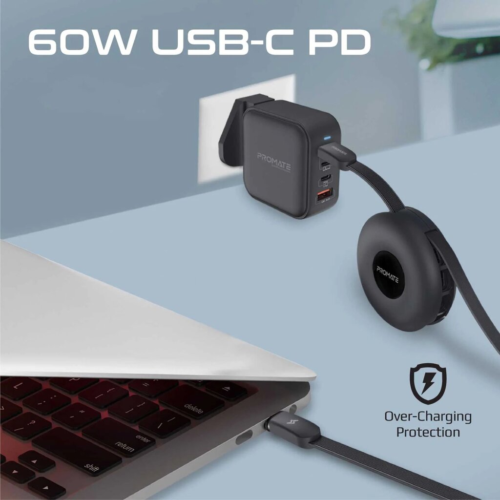 Promate Quiver, USB-C į USB-C / Lightning / microUSB, 1 m kaina ir informacija | Laidai telefonams | pigu.lt