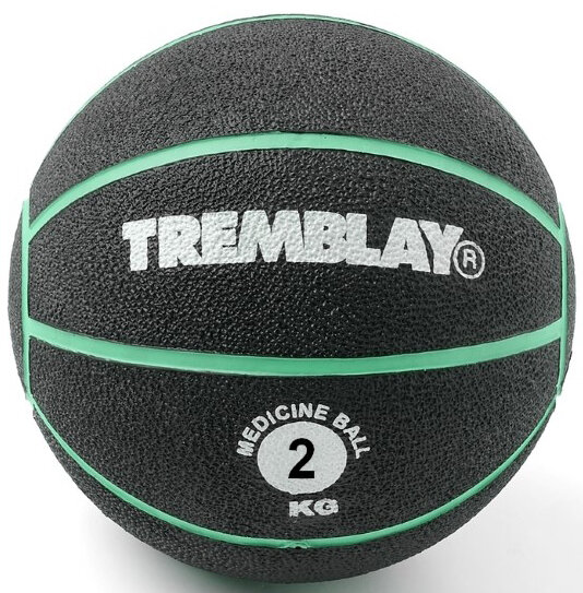 Svorinis kamuolys TREMBLAY Medicine Ball 2kg D20cm Green mėtymui цена и информация | Svoriniai kamuoliai | pigu.lt