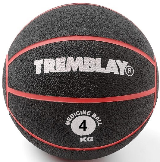 Svorinis kamuolys TREMBLAY Medicine Ball 4kg D23cm Red mėtymui kaina ir informacija | Svoriniai kamuoliai | pigu.lt