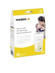 Pieno laikymo maišeliai, 25 vnt. 180 ml. Medela kaina ir informacija | Kūdikių indai, indeliai pienui ir įrankiai | pigu.lt