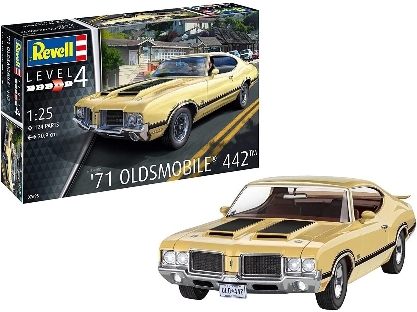 Surenkamas modelis ‘71 Oldsmobile 442 Coupé, 1/25, 07695 kaina ir informacija | Konstruktoriai ir kaladėlės | pigu.lt