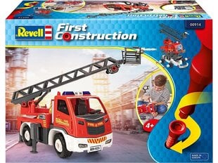 Сборная пластиковая модель Revell - First Construction Fire engine ladder truck, 1/20, 00914 цена и информация | Конструкторы и кубики | pigu.lt