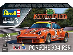 Сборная пластиковая модель Revell - Jägermeister Motor Sport 50th Anniversary Porsche 934 RSR подарочный набор, 1/24, 05669 цена и информация | Конструкторы и кубики | pigu.lt