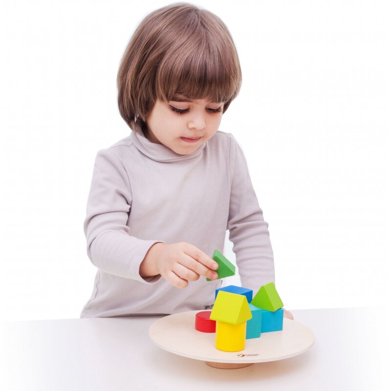 Spalvotos medinės kaladėlės kaina ir informacija | Žaislai kūdikiams | pigu.lt