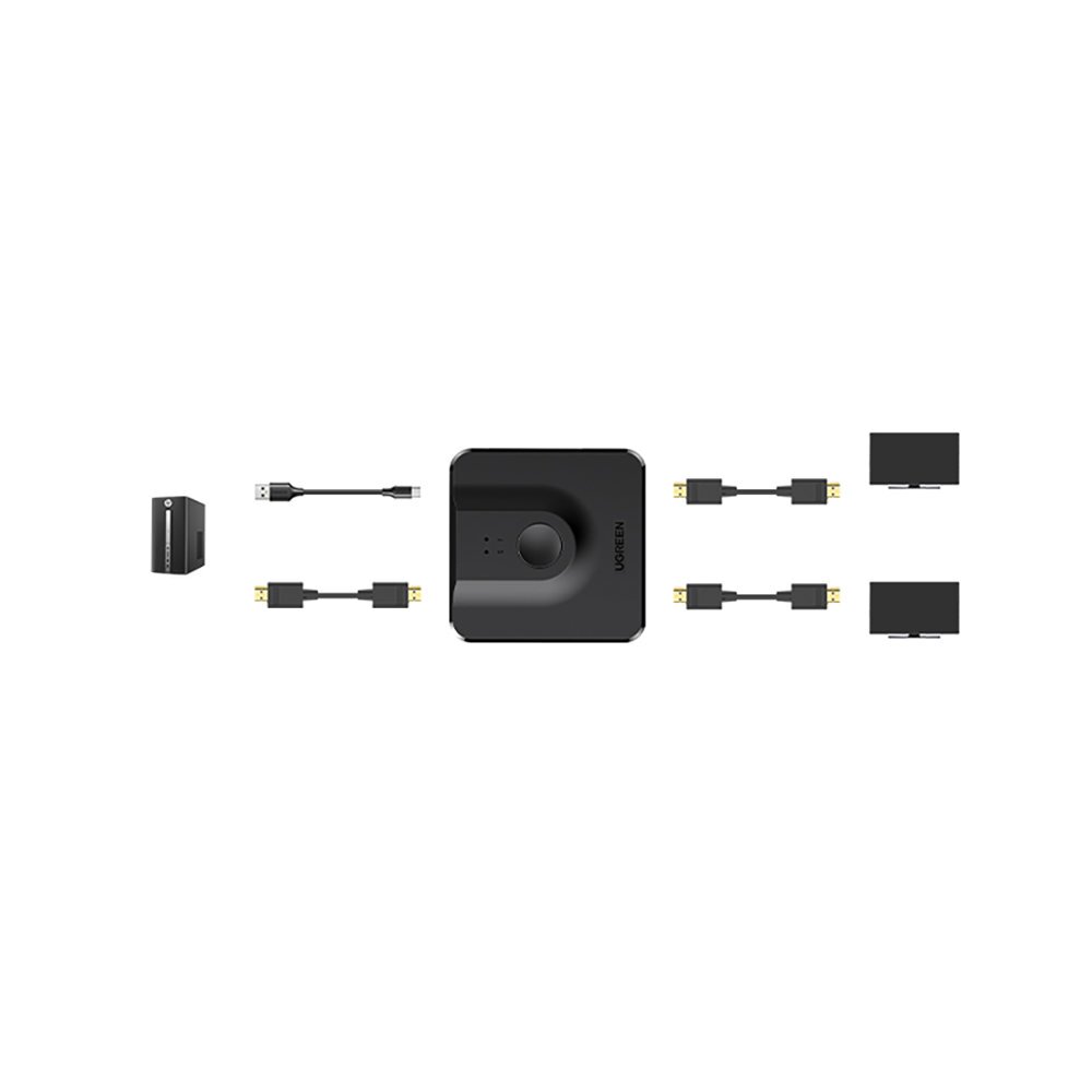 Ugreen CM430 DisplayPort Bi-directional Switch Black цена и информация | Adapteriai, USB šakotuvai | pigu.lt