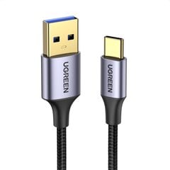 Ugreen US187 USB3.0 A/M to USB-C/M 1M Cable with Dark Gray Aluminum Sheath Black цена и информация | Кабели для телефонов | pigu.lt