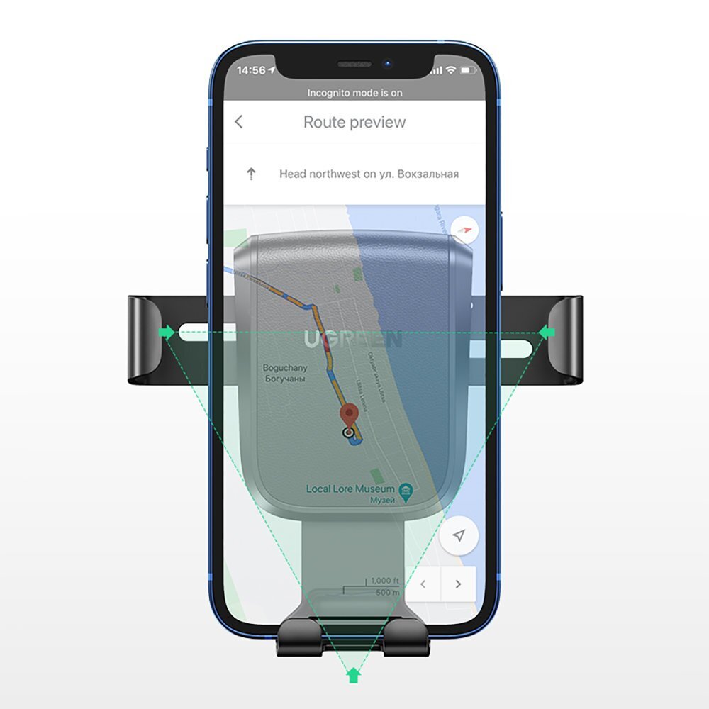 Держатель для телефона Ugreen gravity phone holder for dashboard cockpit  black (LP200 60990B) цена | pigu.lt