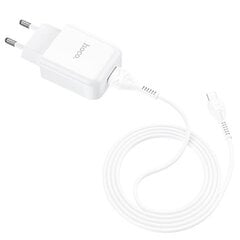 HOCO kelioninis įkroviklis USB + laidas Lightning 8 kontaktų 2A N2 Vigor baltas kaina ir informacija | Krovikliai telefonams | pigu.lt