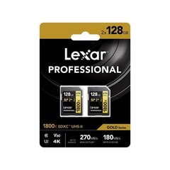 Lexar SDXC 128 GB + 128 GB цена и информация | Lexar Мобильные телефоны, Фото и Видео | pigu.lt