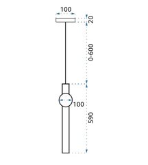 LED ilgas pakabinamas lubų šviestuvas aukso spalvos APP475-CP цена и информация | Люстры | pigu.lt