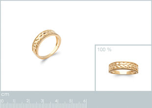 Кольцо с золотым покрытием 750°, ⌀ 18.5, произведено во Франции цена и информация | Кольца | pigu.lt