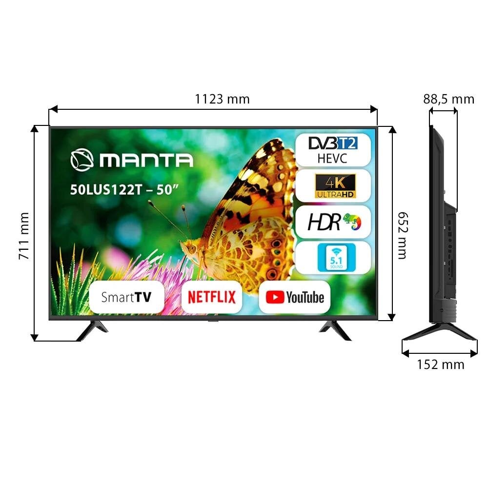 Manta 50LUS122T цена и информация | Televizoriai | pigu.lt
