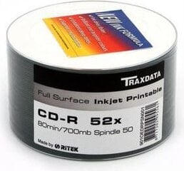 CD-R Traxdata 700 MB 52x 50 vnt. kaina ir informacija | Vinilinės plokštelės, CD, DVD | pigu.lt
