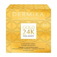 Veido serumas dienai/nakčiai Dermika Gold 24K Total Benefit 45+, 50ml kaina ir informacija | Veido aliejai, serumai | pigu.lt