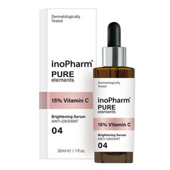 Сыворотка для лица с 15% витамином С Pure Elements, InoPharm, 30 мл цена и информация | Сыворотки для лица, масла | pigu.lt