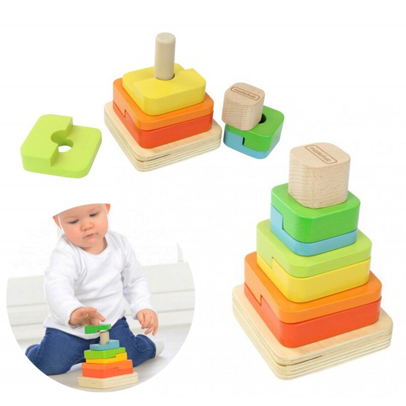 Medinė dėlionė - piramidė Masterkidz kaina ir informacija | Žaislai kūdikiams | pigu.lt