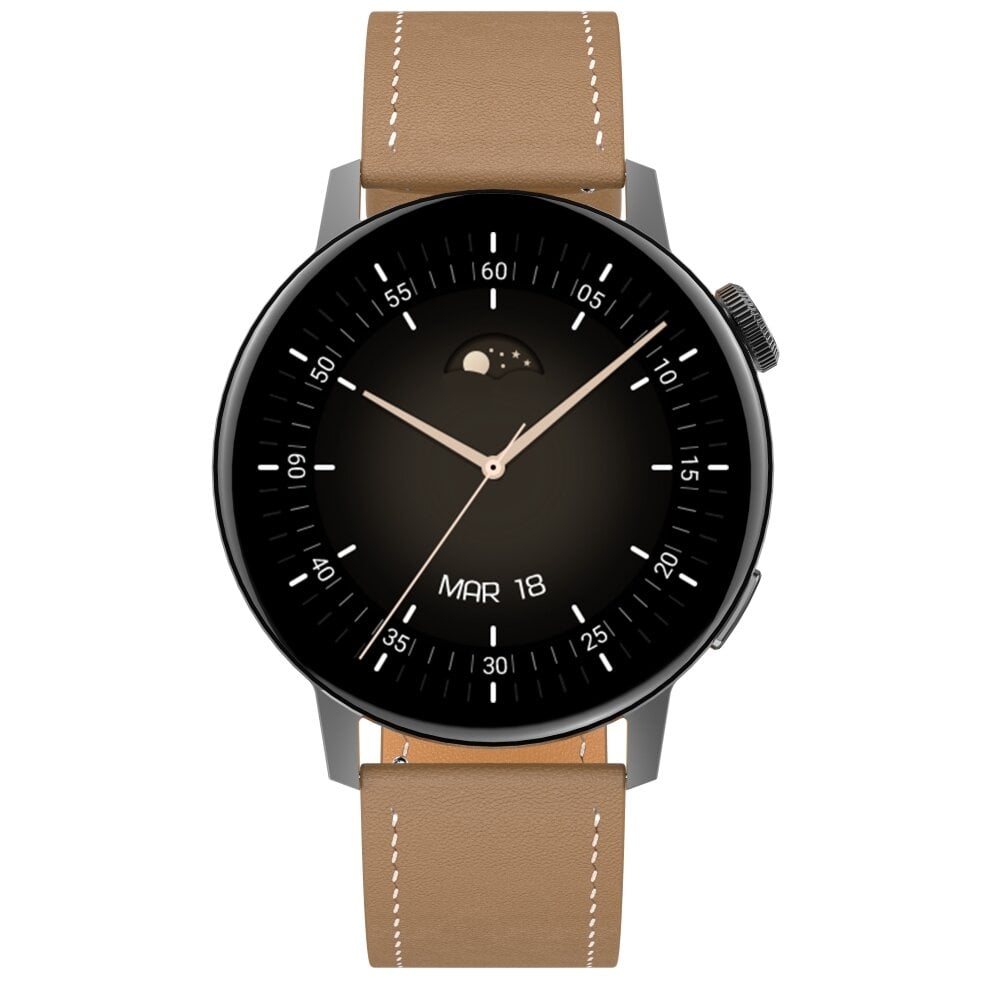 DT NO.1 DT3 Mini Black Leather kaina ir informacija | Išmanieji laikrodžiai (smartwatch) | pigu.lt