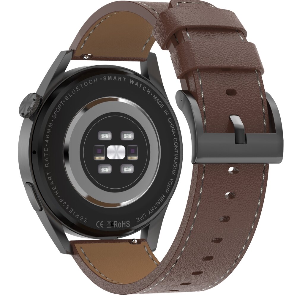 DT NO.1 DT3 Max Black Leather цена и информация | Išmanieji laikrodžiai (smartwatch) | pigu.lt