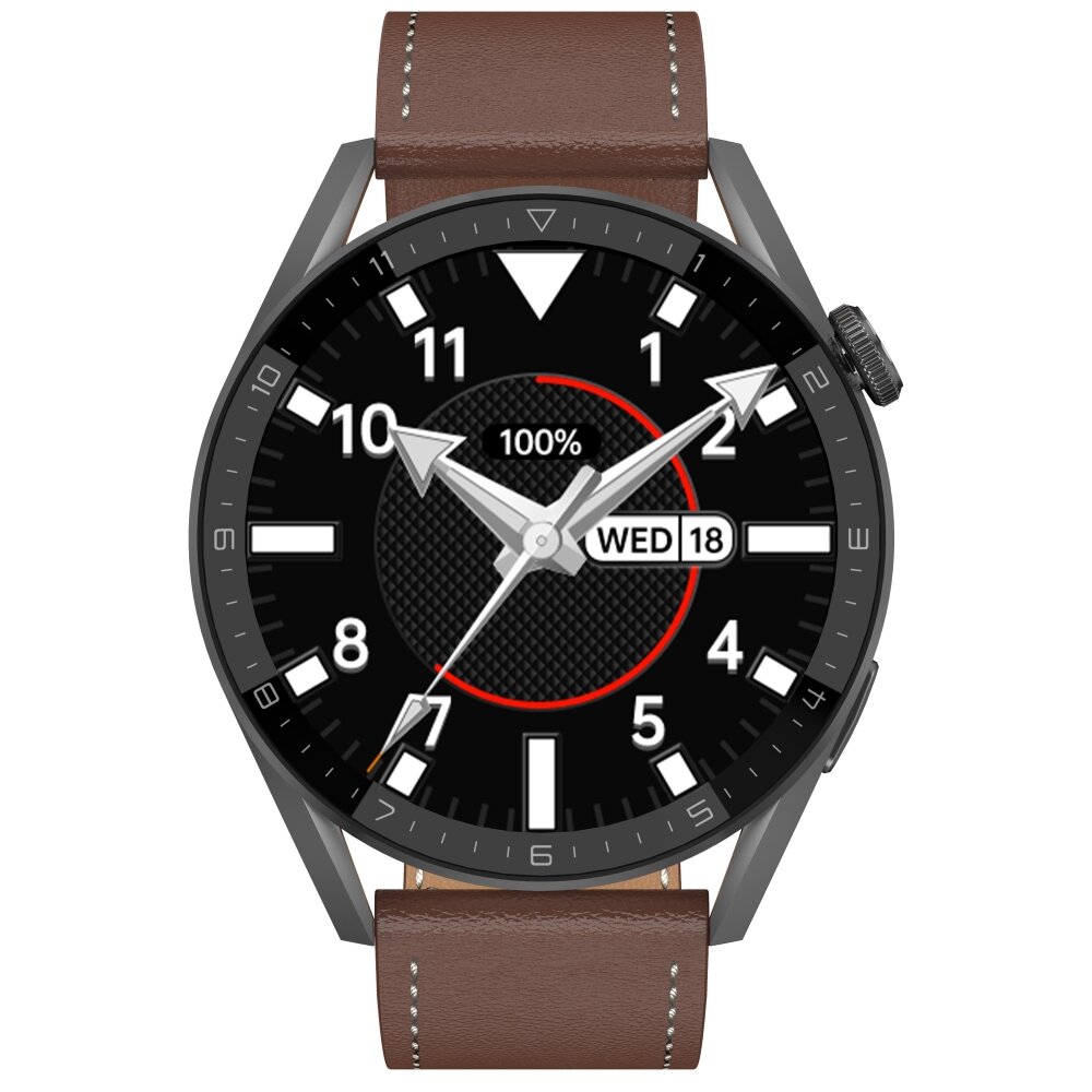 DT NO.1 DT3 Max Black Leather kaina ir informacija | Išmanieji laikrodžiai (smartwatch) | pigu.lt