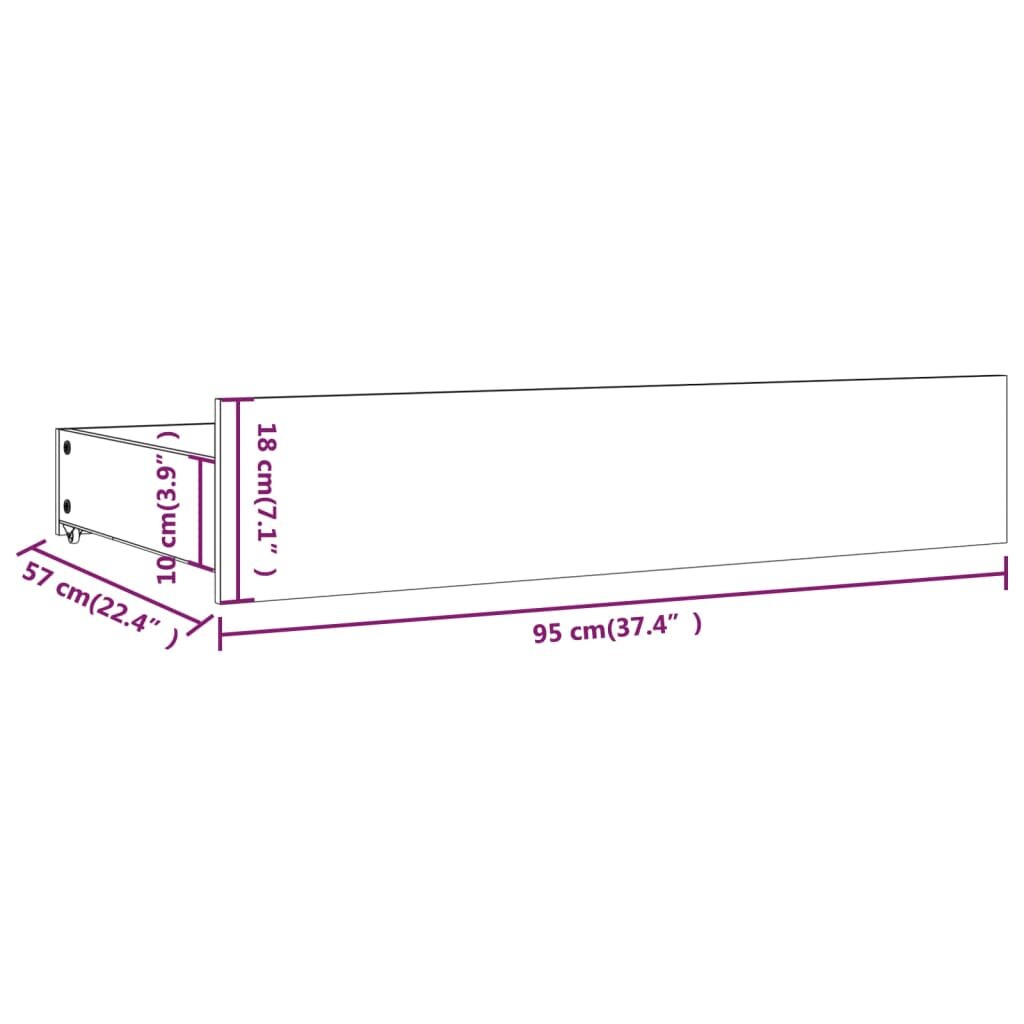 Lovos rėmas su stalčiais, 200x200cm kaina ir informacija | Lovos | pigu.lt