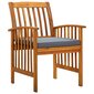 Sodo valgomojo kėdės su pagalvėlėmis, 8vnt., akacijos masyvas цена и информация | Lauko kėdės, foteliai, pufai | pigu.lt