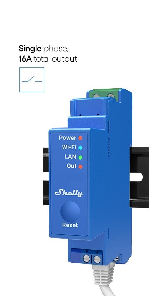 Смарт Реле Wi-Fi / Bluetooth / LAN Shelly PRO 1 Цена | Pigu.Lt