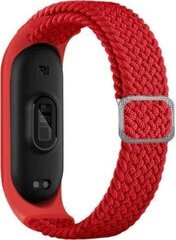 Beline pasek Mi Band 7|6|5 Textile red|white  czerwony|biały цена и информация | Аксессуары для смарт-часов и браслетов | pigu.lt