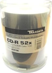 Компакт-диски Traxdata 100 шт. CD-R цена и информация | Виниловые пластинки, CD, DVD | pigu.lt