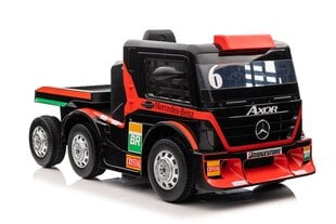 Vienvietis elektromobilis su priekaba Mercedes-Benz Axor XMX622, raudonas kaina ir informacija | Elektromobiliai vaikams | pigu.lt