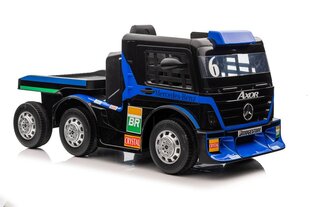 Vienvietis elektromobilis su priekaba Mercedes-Benz Axor XMX622, mėlynas kaina ir informacija | Elektromobiliai vaikams | pigu.lt