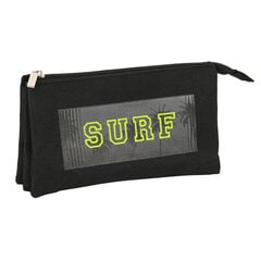 Тройной пенал Safta Surf, чёрный (22 x 12 x 3 см) цена и информация | Канцелярские товары | pigu.lt