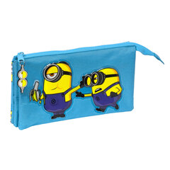 Mokyklinis dėklas Minions Minionstatic Mėlyna (22 x 12 x 3 cm) kaina ir informacija | Kanceliarinės prekės | pigu.lt