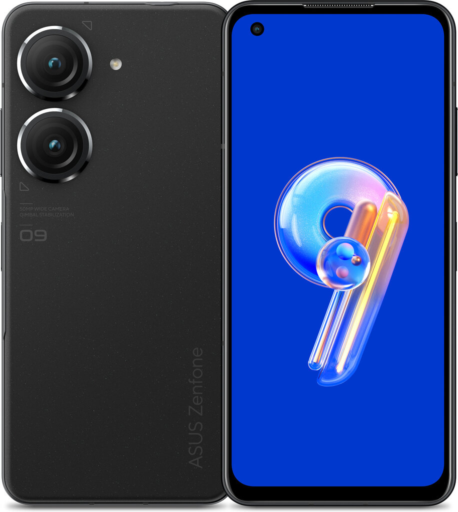 Asus Zenfone 9 5G 8/128GB Dual SIM Midnight Black 90AI00C1-M00020 kaina ir informacija | Mobilieji telefonai | pigu.lt