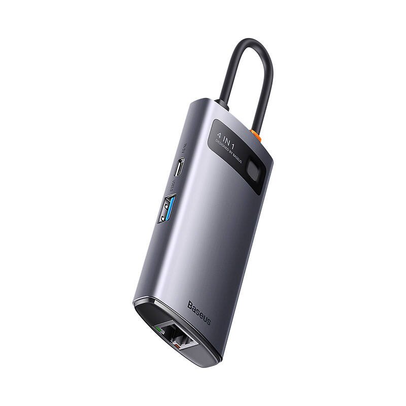Hub 4in1 Baseus Metal Gleam Series, USB-C to 4x USB 3.0 kaina ir informacija | Adapteriai, USB šakotuvai | pigu.lt