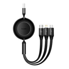 Baseus Bright Mirror 3, USB 3-in-1 cable for micro USB / USB-C / Lightning 66W / 2A 1.1m (Black) цена и информация | Кабели для телефонов | pigu.lt