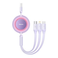 Baseus Bright Mirror 3, USB 3-in-1 cable for micro USB / USB-C / Lightning 66W / 2A 1.1 м (Purple) цена и информация | Кабели для телефонов | pigu.lt